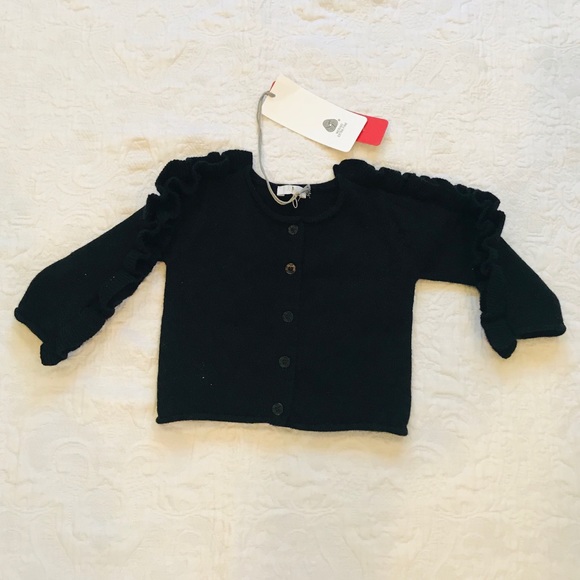 👑HP🎊il Gufo*Black Merino Wool Cardigan**$168 - Picture 5 of 6